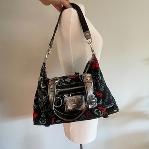 COACH POPPY GRAFFITI LUREX SATCHEL BAG #16200